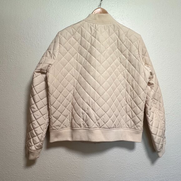 Levi's Diamond Quilted Bomber Ivory Jacket Womens Size‎ L - Picture 7 of 11